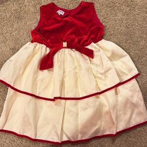 Blueberi Boulevard Red and Cream Formal Kids Dress